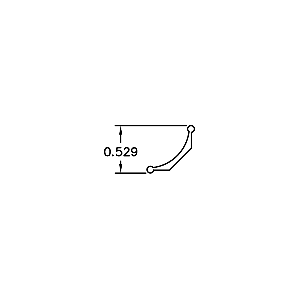 Aluminum Cove Trim – Bead Edge – 1/2" x 1/2" – 6063-T5 - View 2