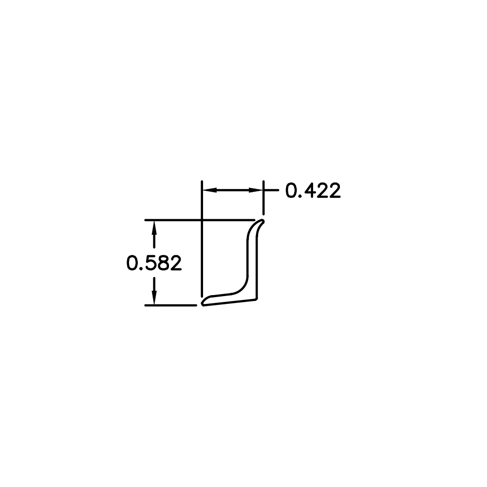 Aluminum Cove Trim – 7/16" x 9/16" – 6063-T5 - View 3