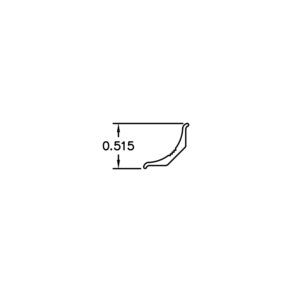 Aluminum Cove Trim – Ridged – 1/2" x 1/2" – 6063-T5 - View 2