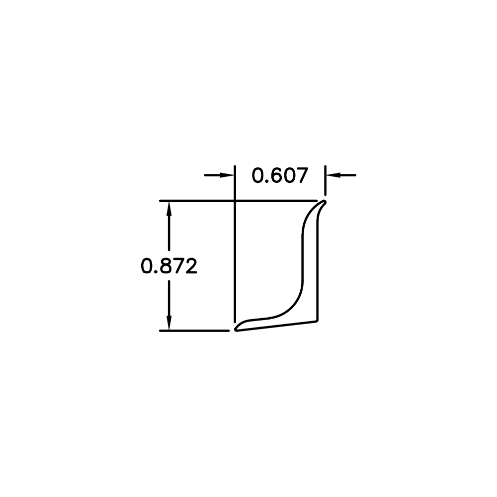 Aluminum Cove Trim – 5/8" x 7/8" – 6063-T5 - View 2
