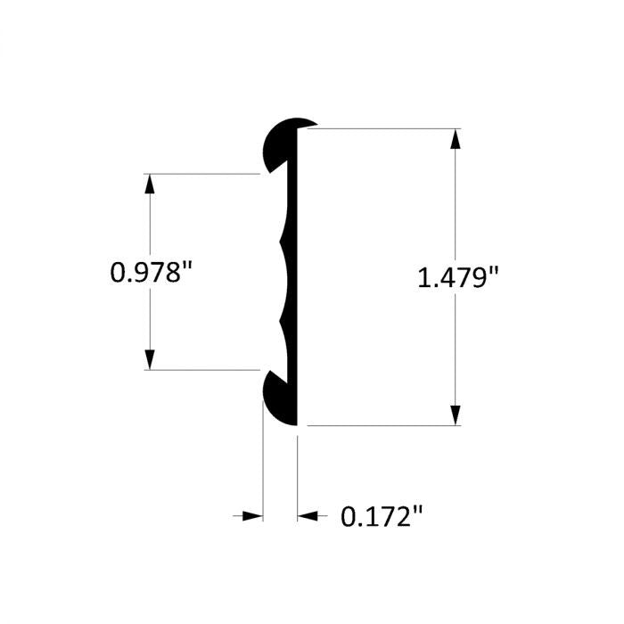 Aluminum Price Tag Molding – Fits 1-1/2" – 1-1/8" Reveal – 6063-T5 - View 2