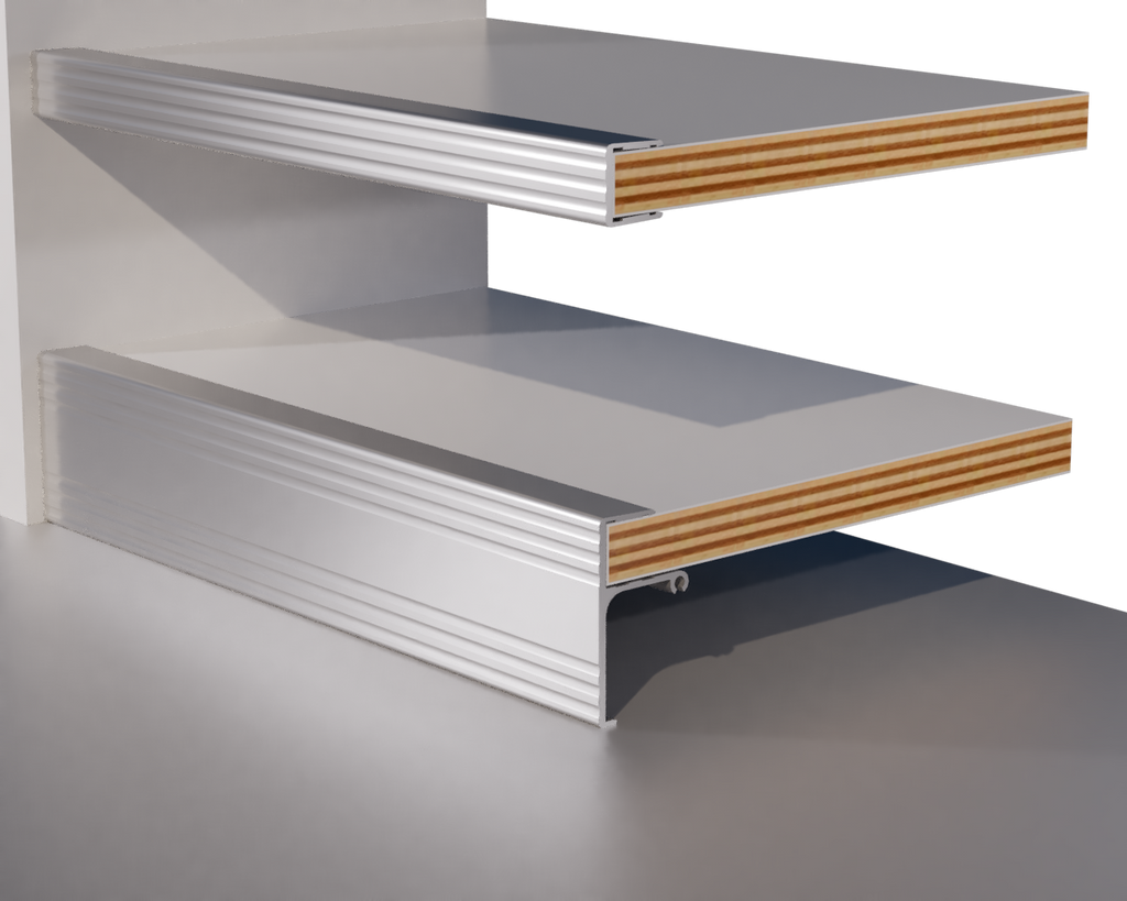 Aluminum Shelf Base Support Stiffener – Fits 3/4" Shelf – 6063-T5 - View 1
