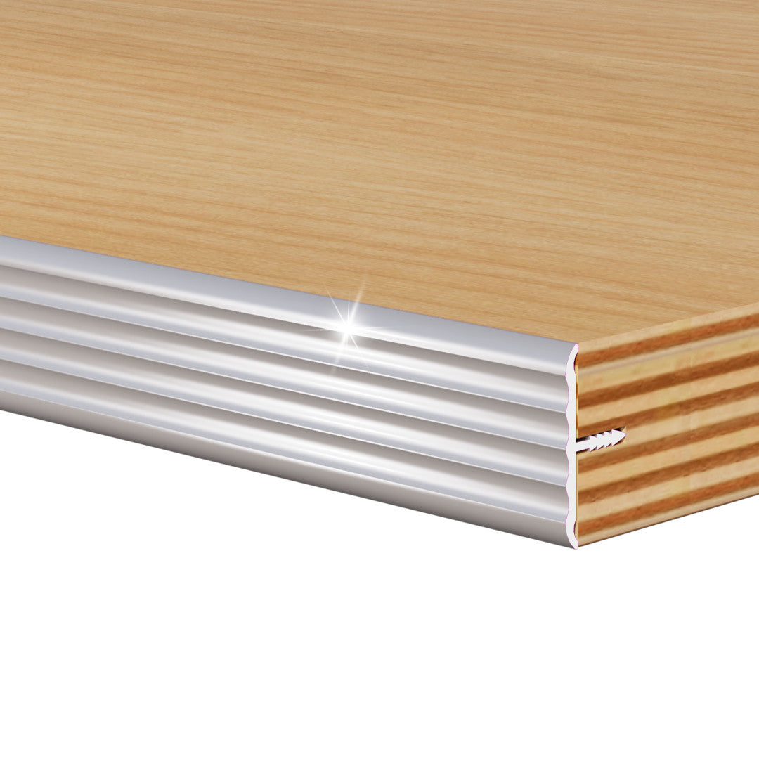 Aluminum Push-In Edge Trim – Fluted – Covers 1-1/4" – 6063-T5 - View 1