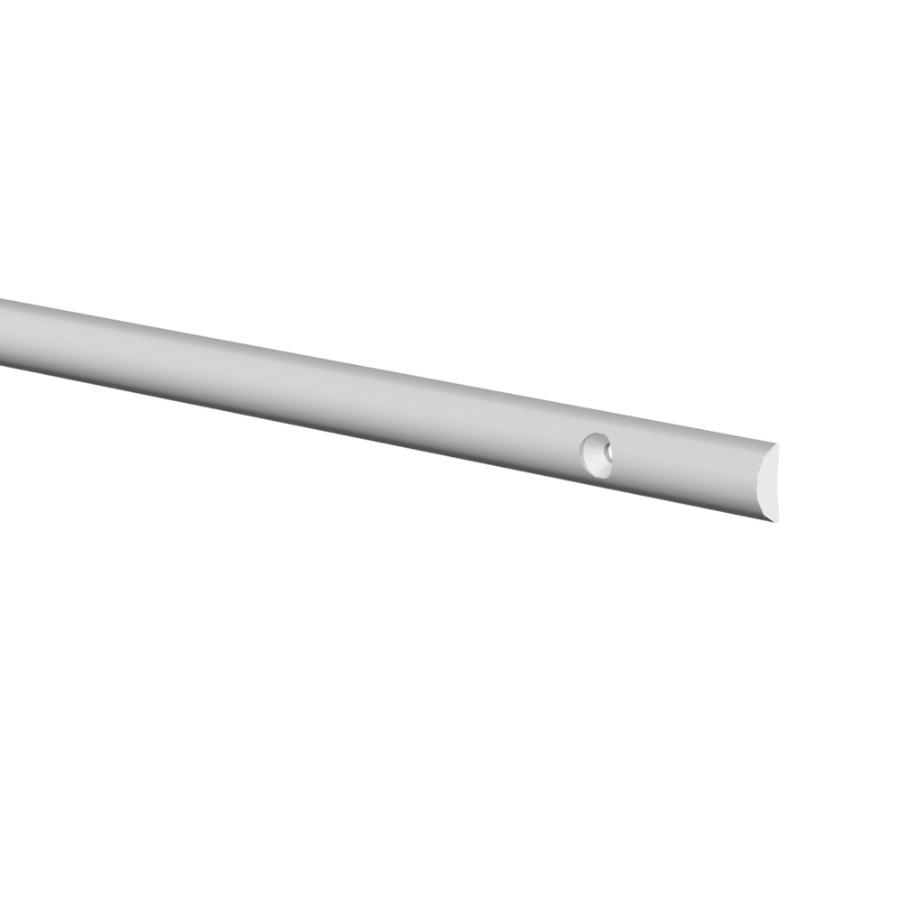 Aluminum Rounded Edge Trim – Covers 3/8" – 3/16" Radius – 6063-T5 - View 1
