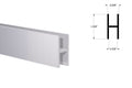 Aluminum H Channel 11/16" x 1-1/2" x 3/32" – Fits 1/2" – 6063-T5 - View 1