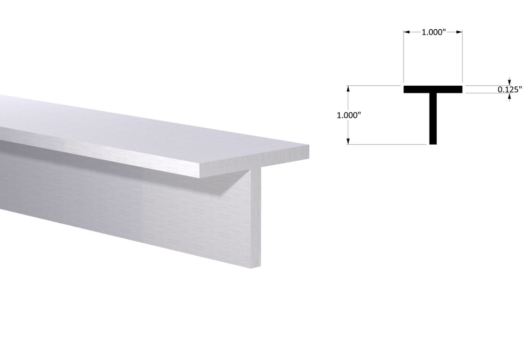 Aluminum T Bar 1" x 1" x 1/8" – 6061-T6 - View 2