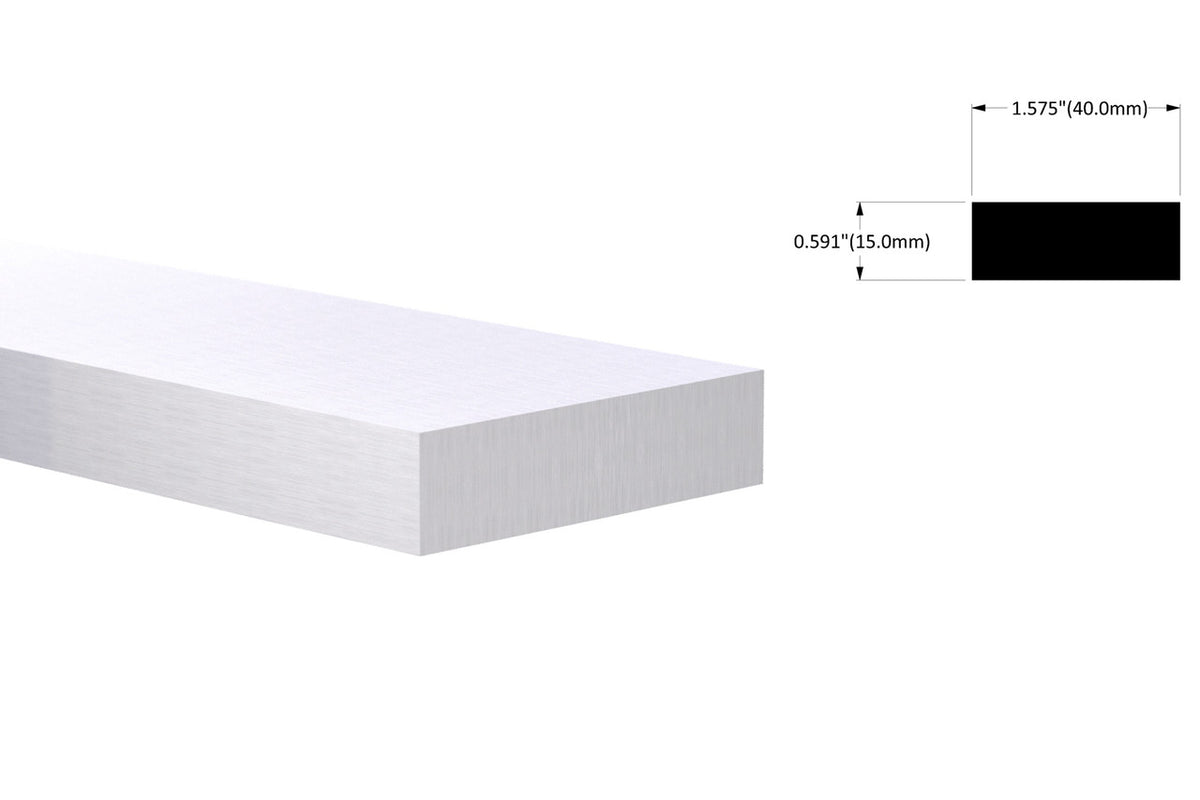 Aluminum Flat Bar 15mm x 40mm – 6061-T6 - View 1