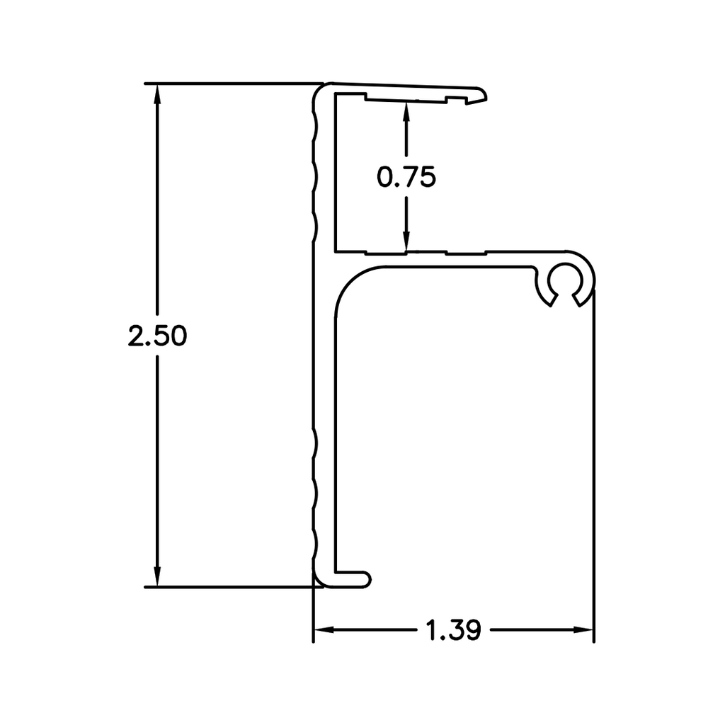 Aluminum Shelf Base Support Stiffener – Fits 3/4" Shelf – 6063-T5 - View 4