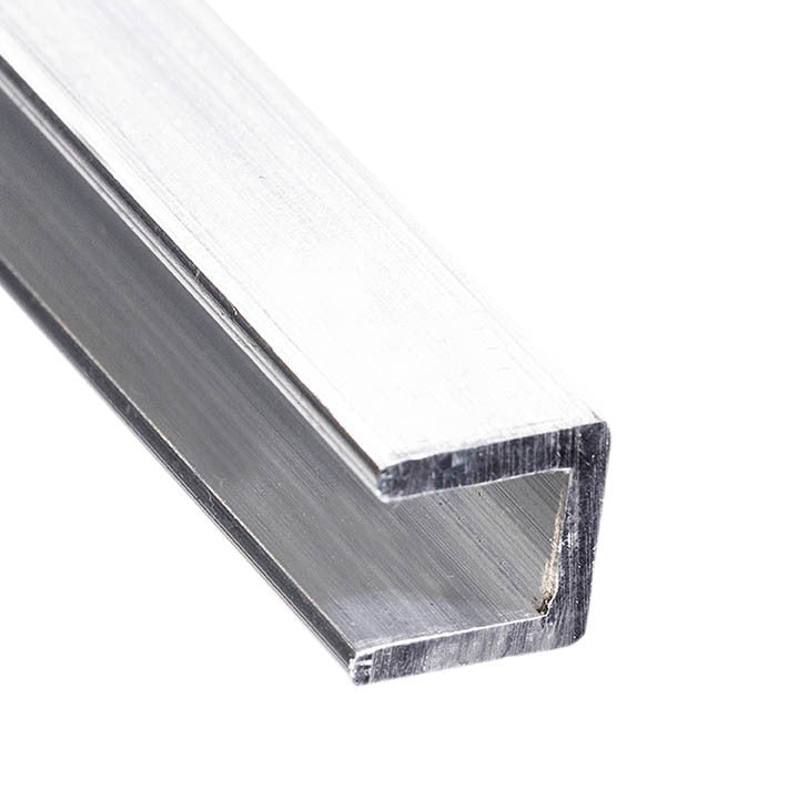 Aluminum U Channel 3/8" x 1/2" x 1/16" – Fits 1/4" – 6063-T5 - View 1