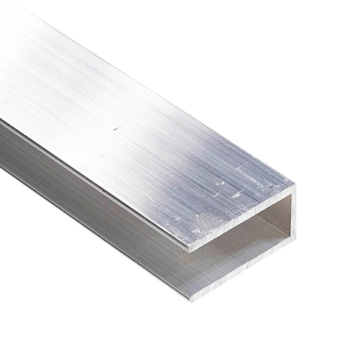 Aluminum U Channel 1/2" x 1" x 1/16" – Fits 3/8" – 6063-T5 - View 1