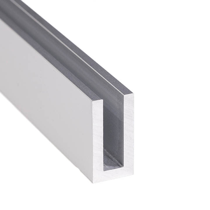 Aluminum U Channel 1/2" x 1" x 1/8" – Fits 1/4" – 6063-T5 - View 1