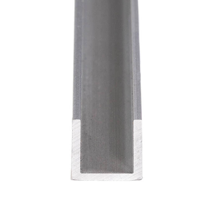 Aluminum U Channel 1/2" x 1/2" x 1/16" – Fits 3/8" – 6063-T5 - View 1