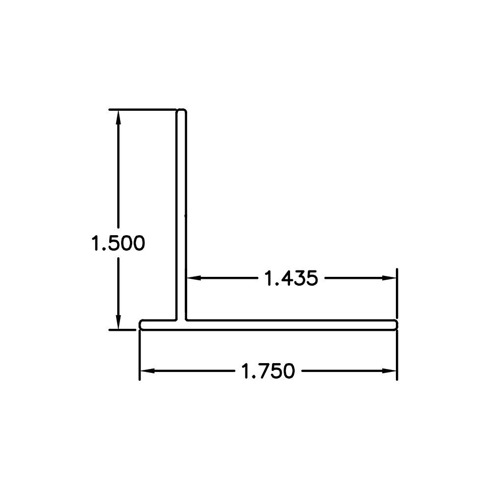 Aluminum Drip Edge Trim – Covers 3/16" – 1/4" Reveal – 6063-T5 - View 2