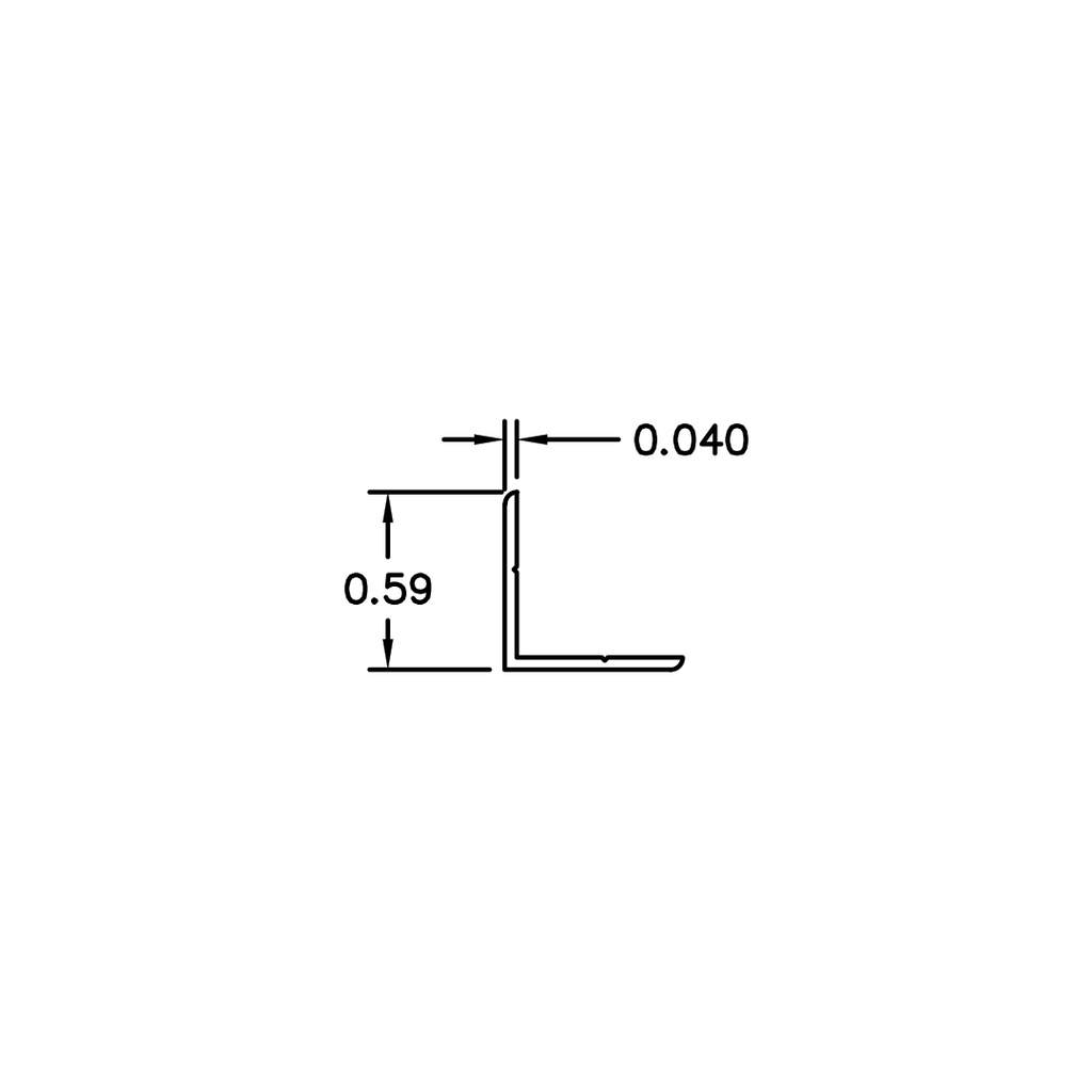 Aluminum Interlocking Slatwall Finishing Angle – 6063-T5 - View 2
