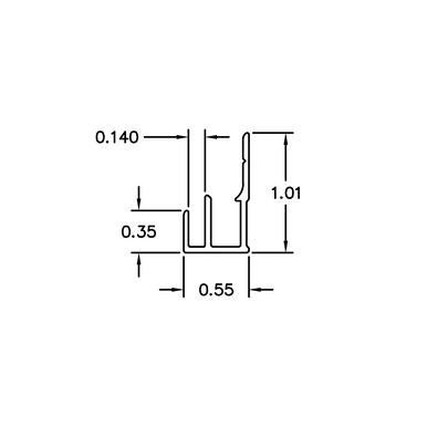 EZ Slatwall System Aluminum End Track – Top/Bottom – 6063-T5 - View 3