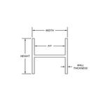 Aluminum H Channel 2-1/8" x 1-1/2" x 1/16" – Fits 2" – 6063-T5 - View 3