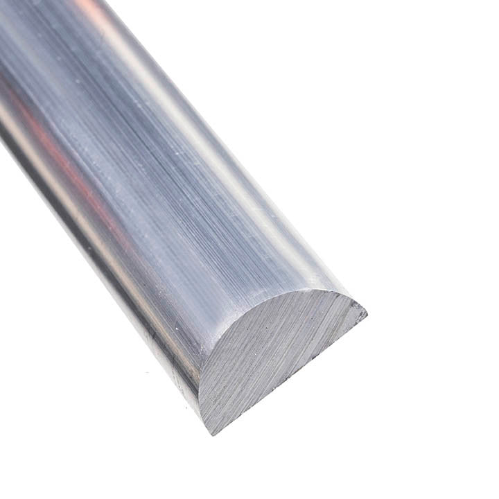 Aluminum Half-Round Bar 1" Diameter – 6061-T6 - View 1