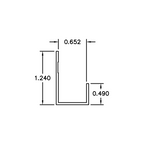 Aluminum J Channel – 1/2" Reveal – Fits 5/8" – 1-1/4" x 1/16" – 6063-T5 - View 2