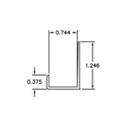 Aluminum J Channel – 3/8" Reveal – Fits 3/4" – 1-1/4" x 1/16" – 6063-T5 - View 2
