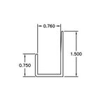 Aluminum J Channel – 3/4" Reveal – Fits 3/4" – 1-1/2" x 5/64" – 6063-T5 - View 2