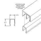 Locking Slide Track Deep Header Insert – Fits 1/4" Glass - View 2