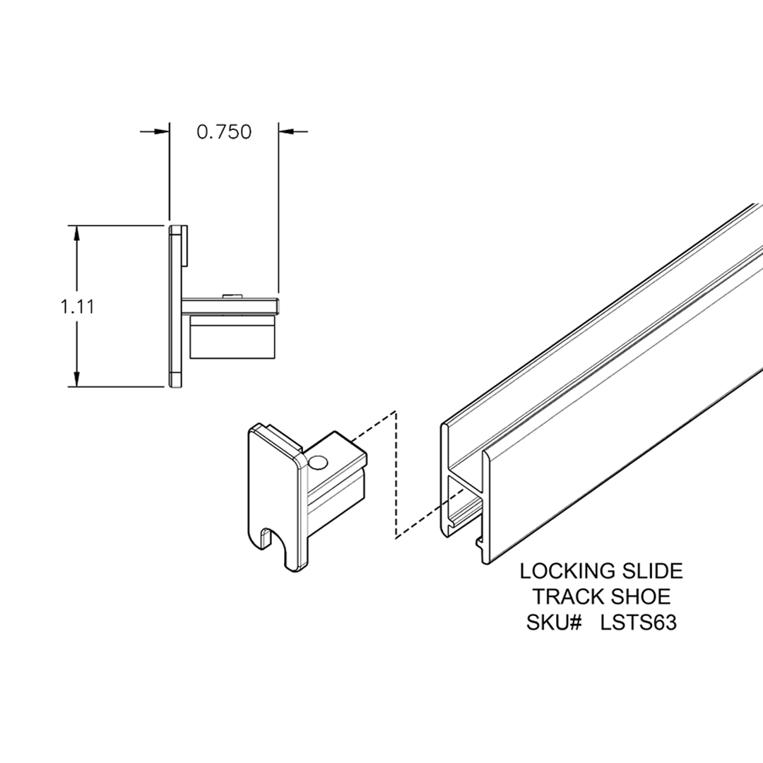 Locking Slide Track End Cap - View 3