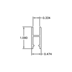 Locking Slide Track Shoe – Fits 1/4" Glass – 6063-T5 - View 2