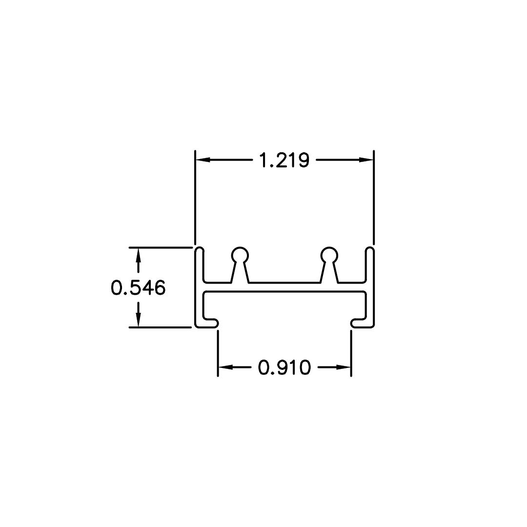 Locking Slide Track Security Base – 6063-T5 - View 2