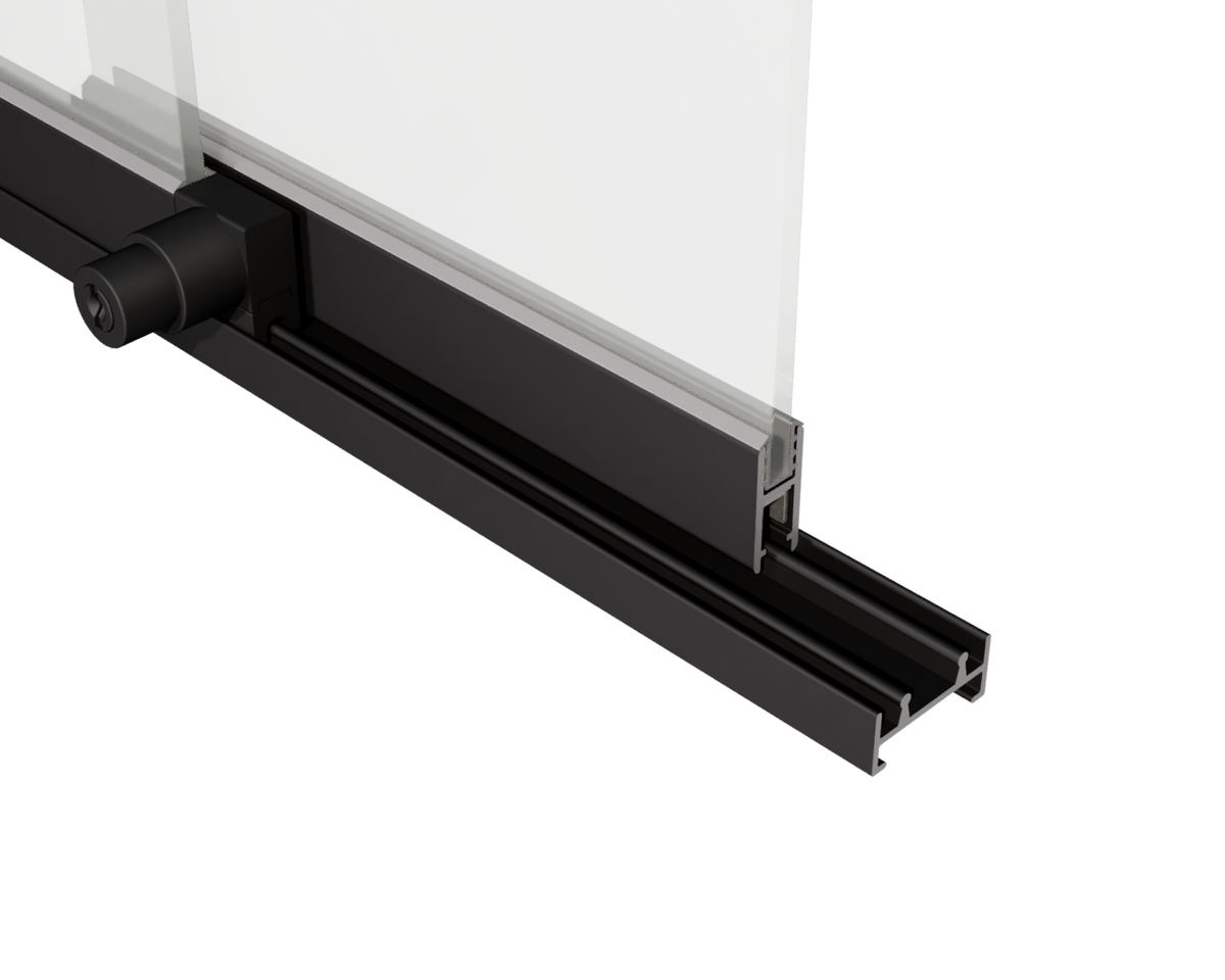 Locking Sliding Door Track Kit for Display Cases – 1/4" Glass or Acrylic – Aluminum - View 7