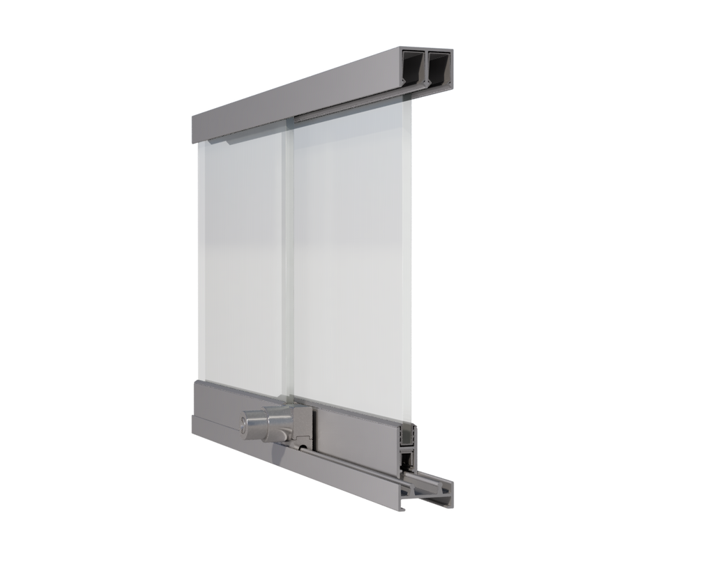 Locking Sliding Door Track Kit for Display Cases – 1/4" Glass or Acrylic – Aluminum - View 2