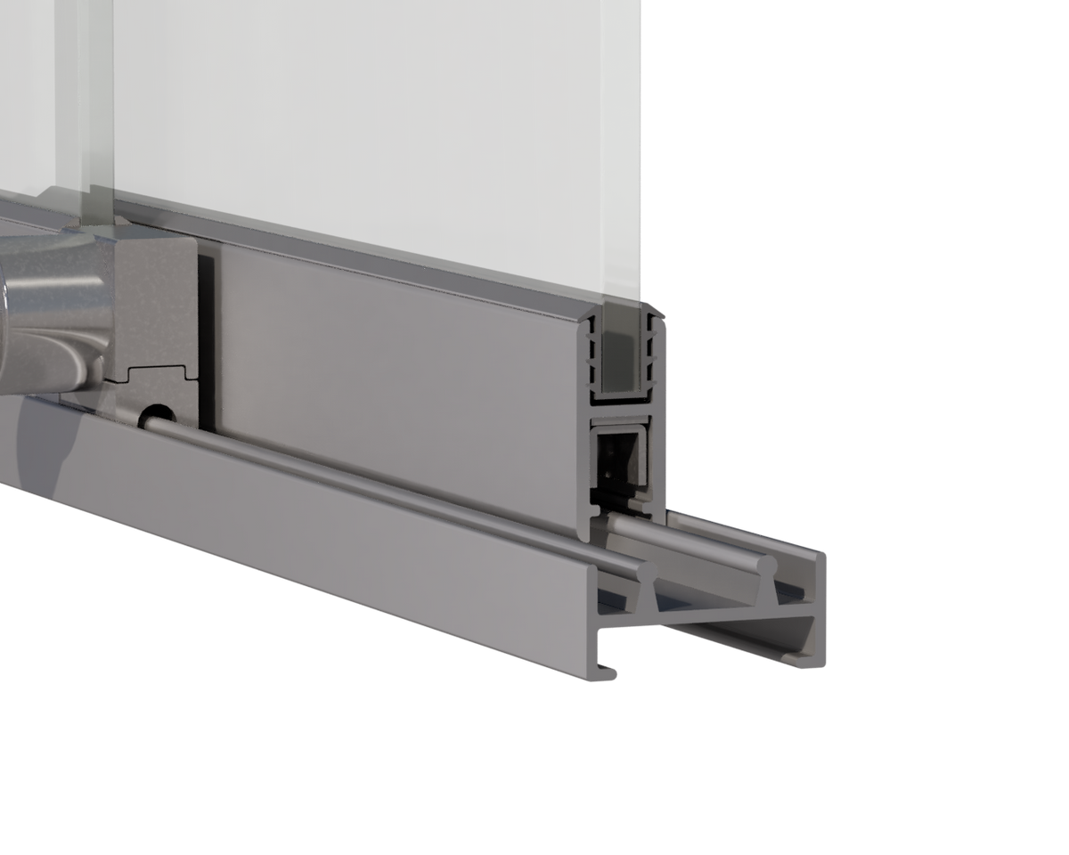 Locking Sliding Door Track Kit for Display Cases – 1/4" Glass or Acrylic – Aluminum - View 4
