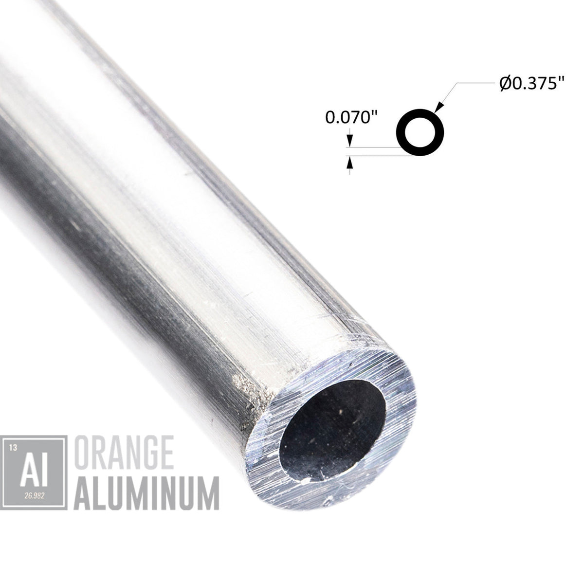 Aluminum Round Tube 3/8" x 5/64" Wall – 6063-T5 - View 1