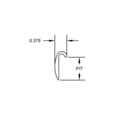 Aluminum Overlap Edge Trim – Covers 15/16" – 3/8" Reveal – 1-7/16" Radius – 6063-T5 - View 2