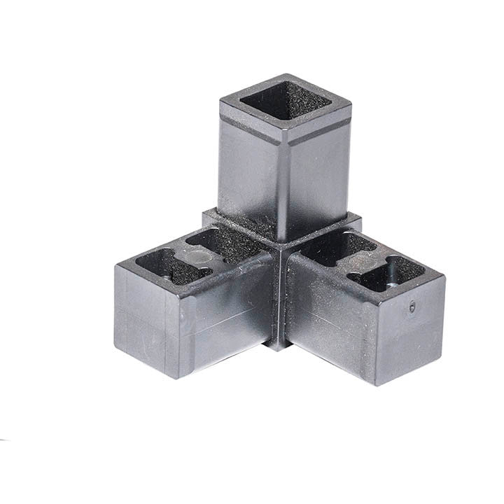 Press Fit Tube 3-Way Corner Connector - View 1