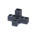 Press Fit Tube 4-Way Corner Connector - View 1