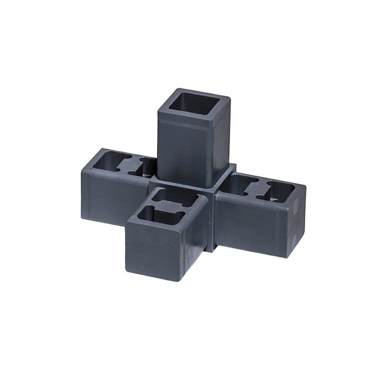 Press Fit Tube 4-Way Corner Connector - View 1
