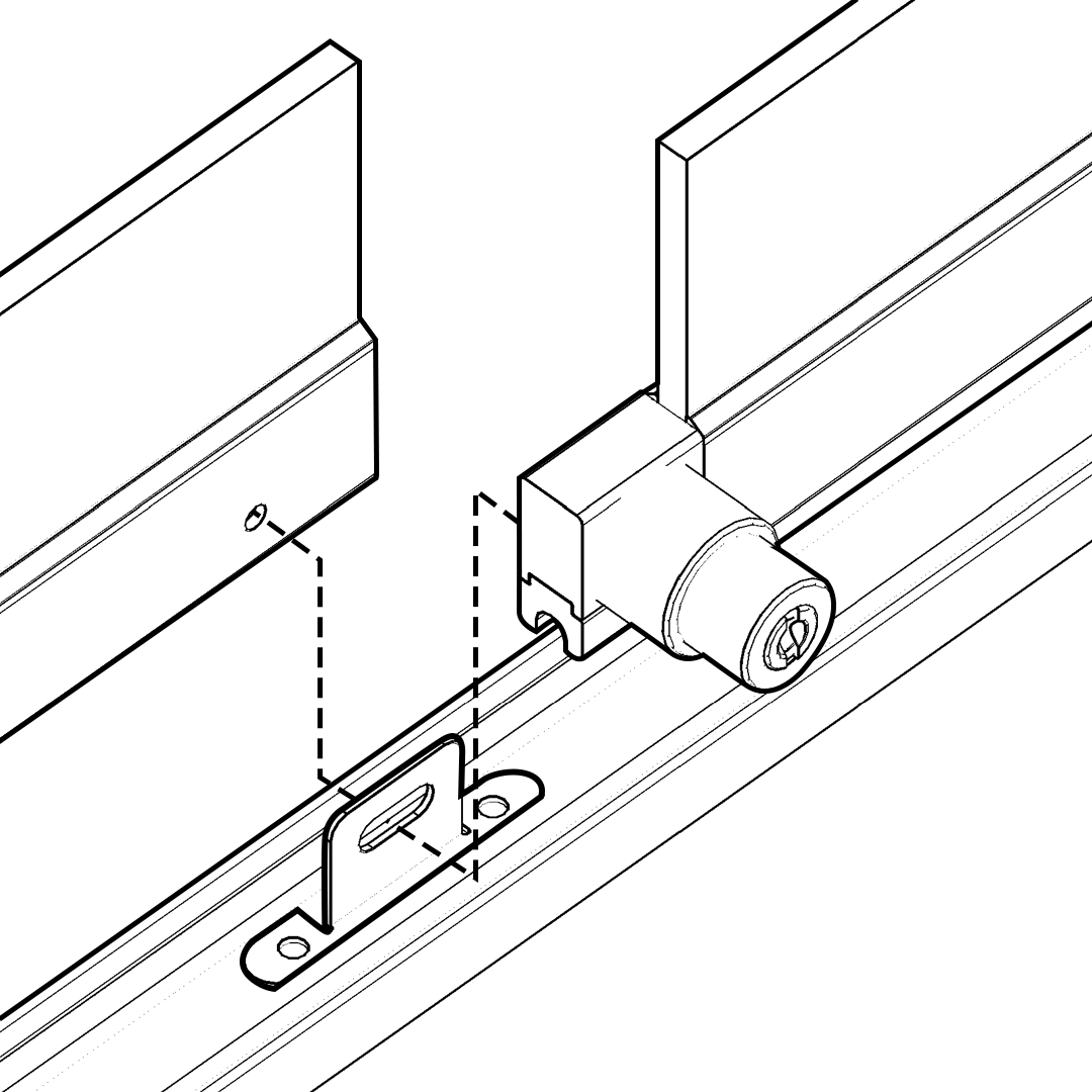 Locking Slide Track Plunger Lock & Security Clip Set - View 4