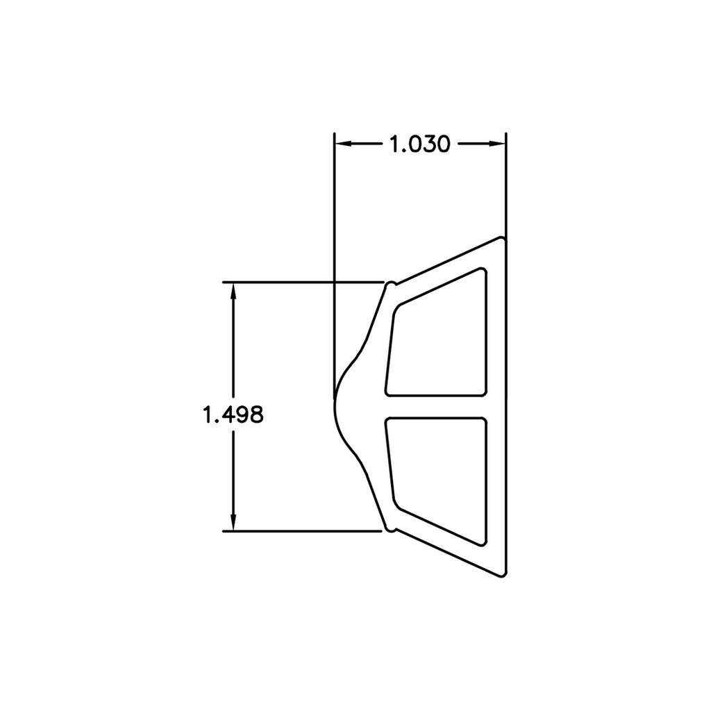 Rubber Rub Rail Insert – 1-1/2" Reveal - View 2