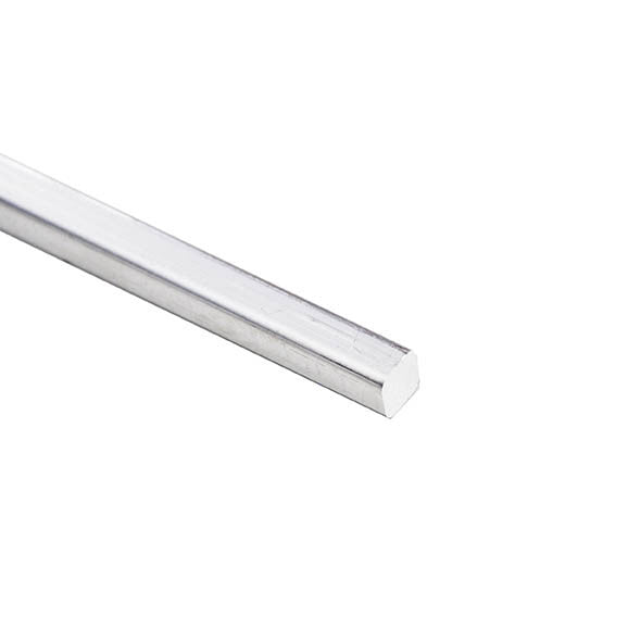 Aluminum Radiused Square Bar 1/4" x 1/4" – 1/16" Radius – 6063-T5 - View 1