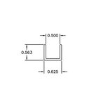 Economy Slide Track Single Drop-In Channel – 1/2" Channel – 6063-T5 - View 3
