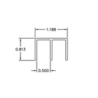 Economy Slide Track Header – 1/2" Channel – 6063-T5 - View 3
