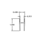 Economy Slide Track Shoe – Fits 1/4" Glass – 6063-T5 - View 4