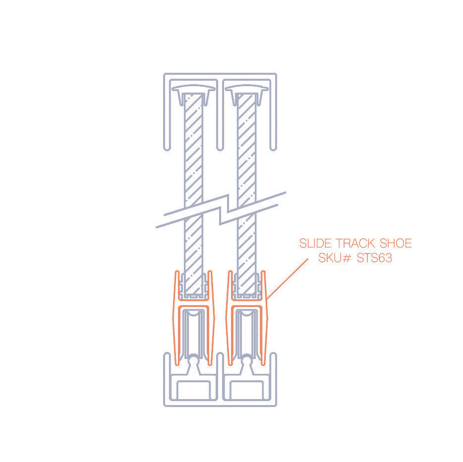 Economy Slide Track Shoe – Fits 1/4" Glass – 6063-T5 - View 3