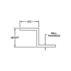 Aluminum Z Bar 3/4" x 1" x 1/16" – 6061-T6 - View 3