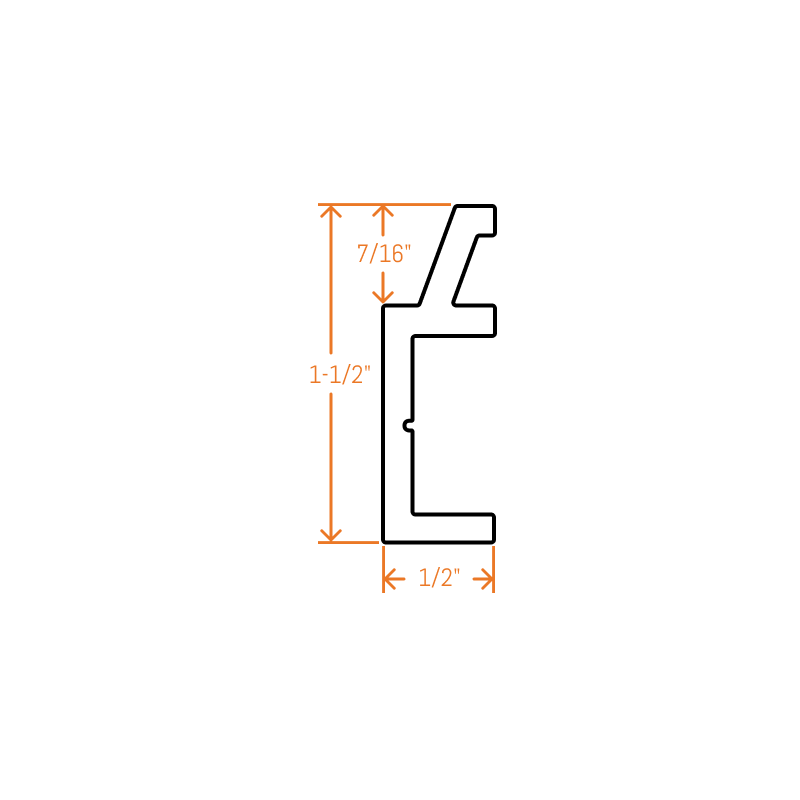Panel Cleat® Aluminum Panel Rail – Williamsburg – 6063-T5 - View 5