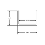 Aluminum U Channel 2" x 1-1/2" x 1/8" – Fits 1-3/4" – 6063-T5 - View 2