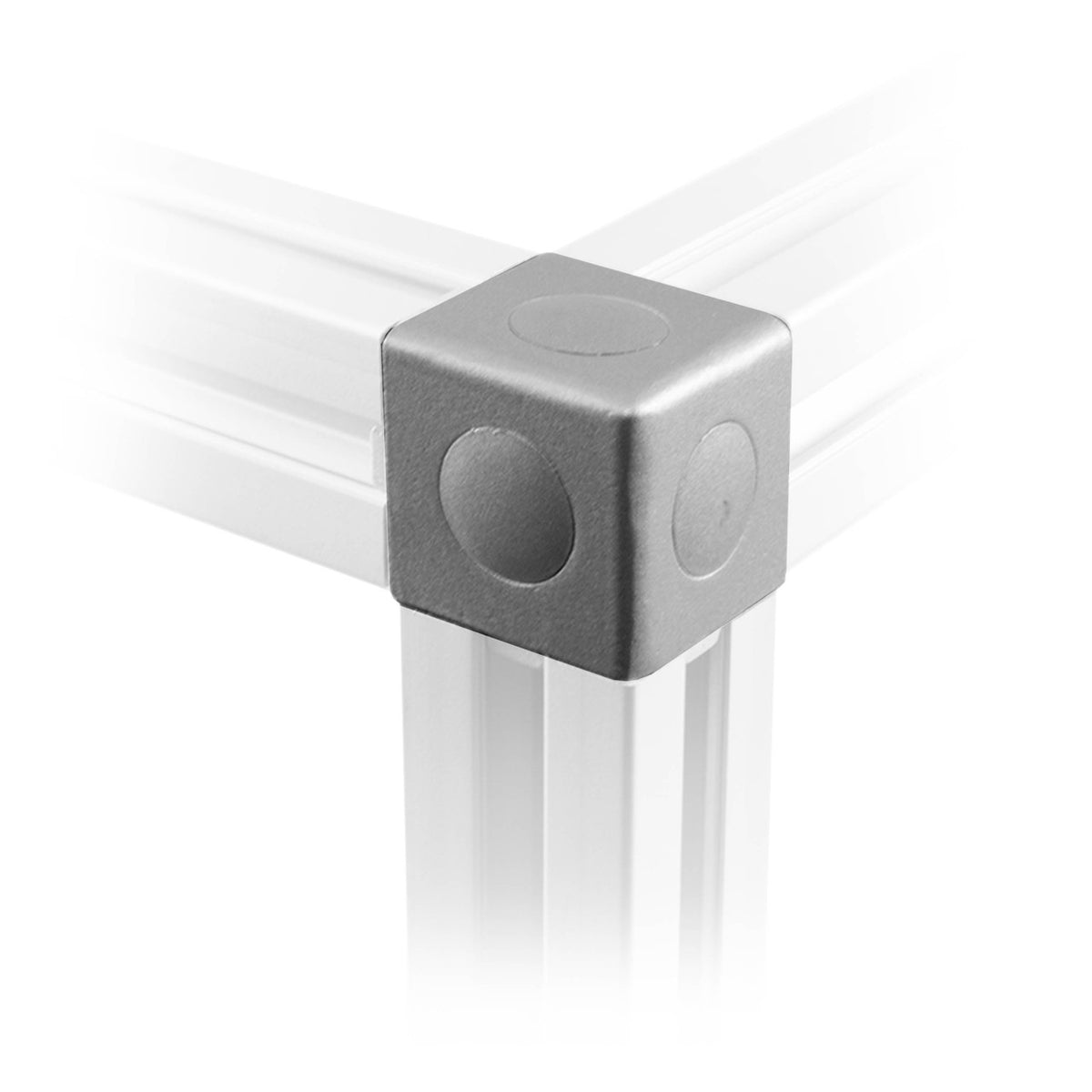3-Way 90° T-Slot Connector Cube (3D Corner Block) - View 2