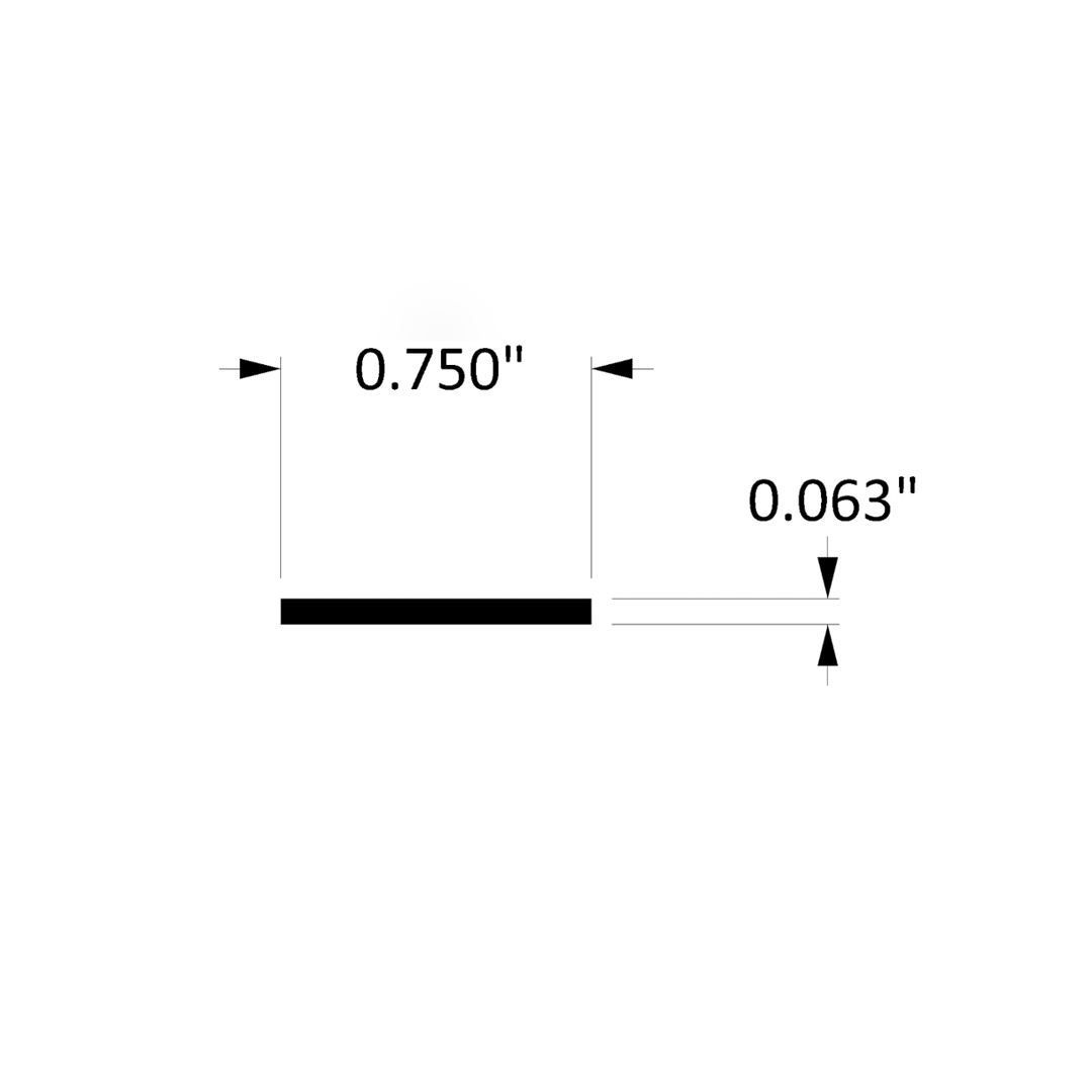 Aluminum Flat Bar 1/16" x 3/4" – 6061-T6 - View 2