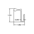 Millwork Slide Track Wraparound Finger Pull – Fits 1/4" Panels – 6063-T5 - View 3