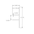 Aluminum Millwork Divider Reveal Trim – 3/4" Panel – 6063-T5 - View 2